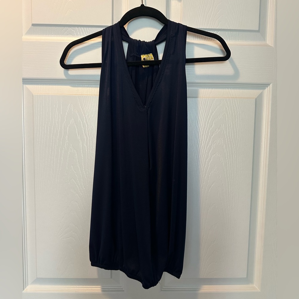 Elegant Navy Sleeveless Top